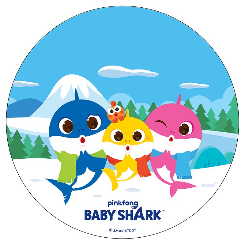 Baby Shark On Mountain Cake