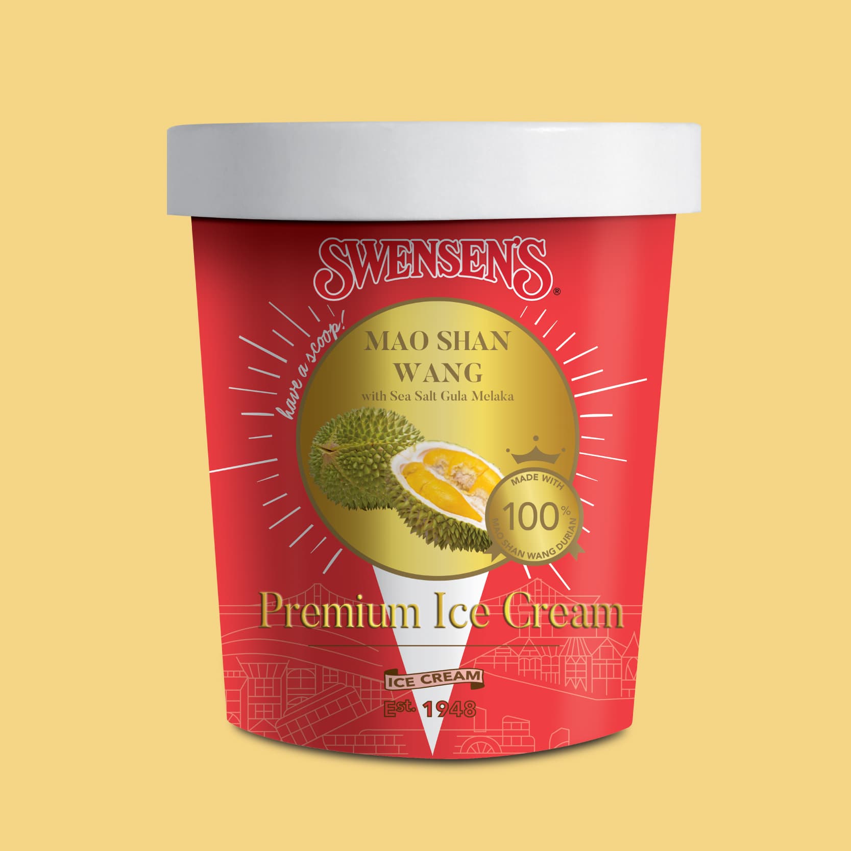 Mao Shan Wang with Sea Salt Gula Melaka Ice Cream Pint 1