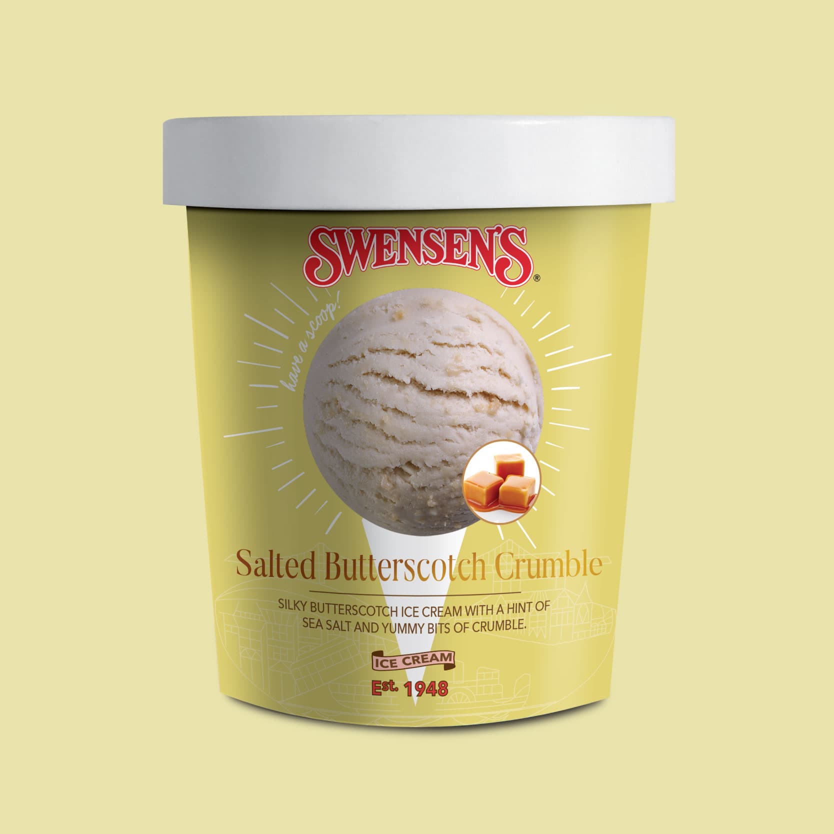Salted Butterscotch Crumble Ice Cream Pint 1
