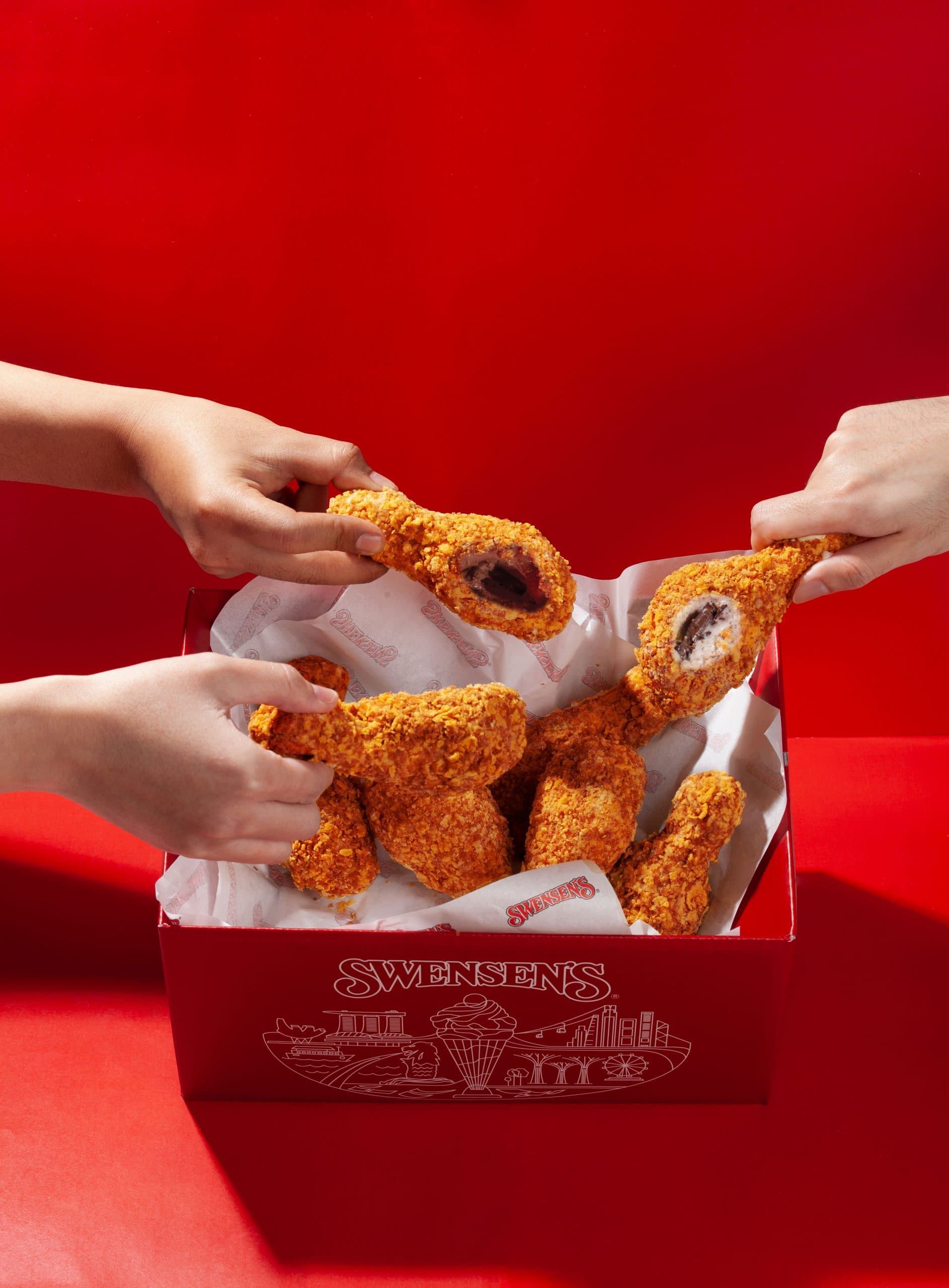 Sticky Chewy Chocolate (4pcs) & Cookies 'N' Cream (4pcs) 'Fried Chicken' Ice Cream (Box of 8pcs) 1