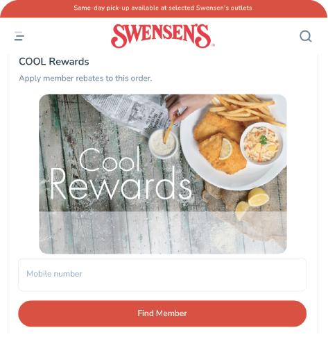 Enter a phone number at checkout to retrieve Cool Rewards membership