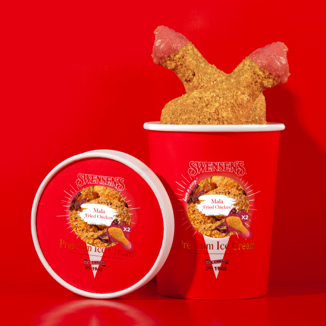 Mala 'Fried Chicken' Ice Cream Pint Vanilla (2pcs) Swensen's Singapore